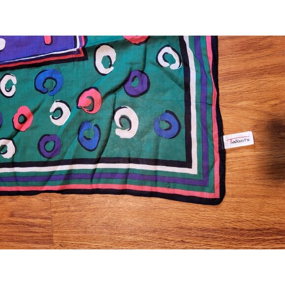 Vtge Talbots Cotton Floral Circle‎ Design Scarf - Picture 3 of 4